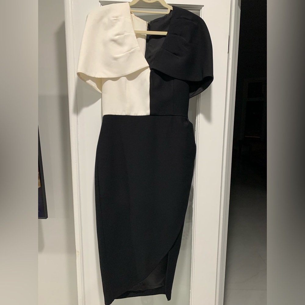 Black and white midi dress